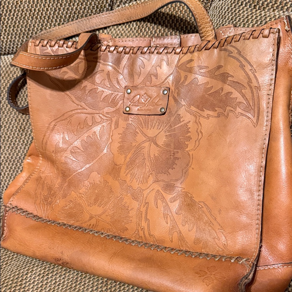 Patricia Nash Hand-Tooled Leather Tote Bag - Tan